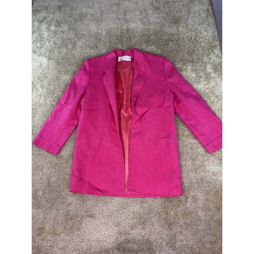 Evan Picone Blazer Jacket Size 4 Pink Career Office Pink Union Vintage USA D471